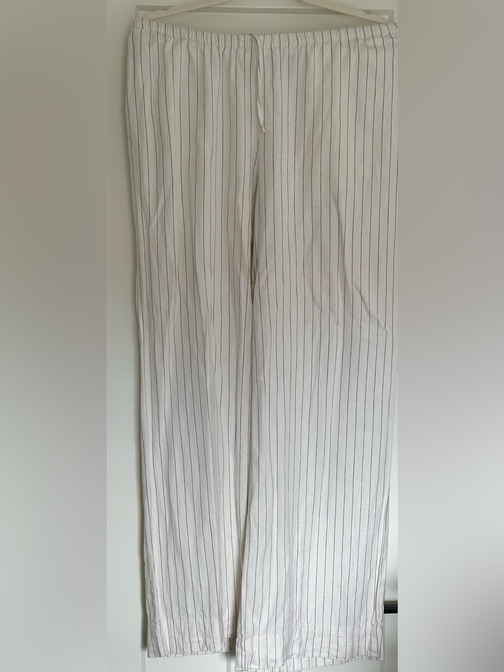 Target a new day linen blend Pants with Navy Pinstripes and draw string waist S